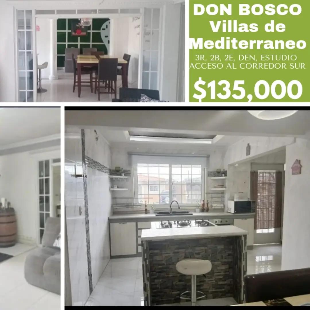 Cocina y comedor de casa en Villas de Mediterráneo, Don Bosco
