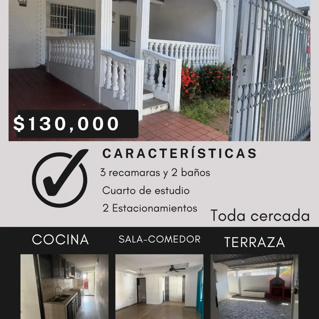 Entrada, cocina, sala-comedor y terraza de casa en venta