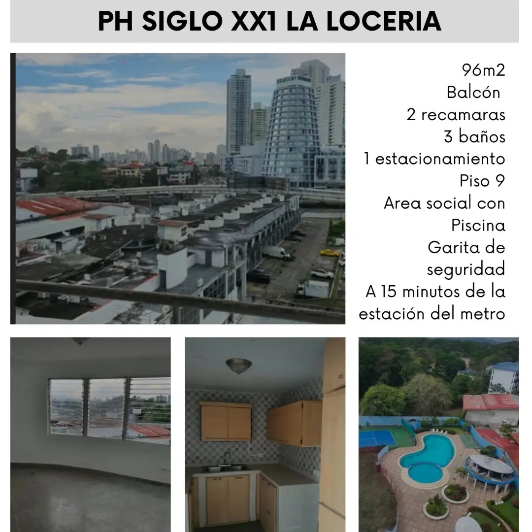 Vistas, cocina y piscina de apartamento en PH Siglo XXI, La Locería